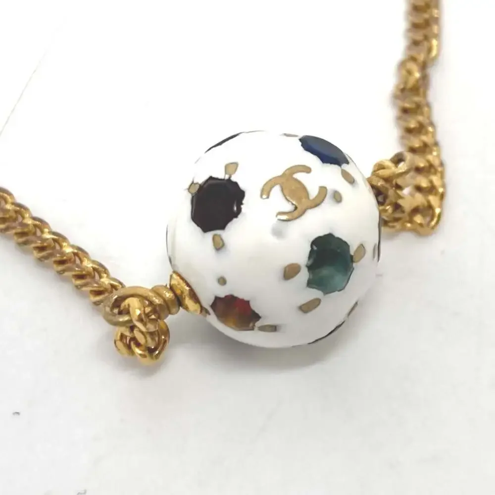 CHANEL Authentic Gold Logo Charm Bracelet